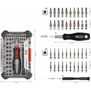 Bosch КОМПЛЕКТ ПРЕЦИЗНИ БИТОВЕ bosch 42 БРОЯ (6949509244857)