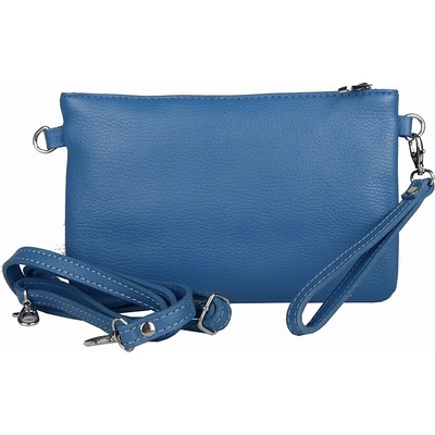 Borse in Pelle Malá kožená crossbody kabelka či psaníčko no. 73 džínově modrá