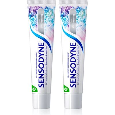 Sensodyne Extra Whitening избелваща паста за зъби с флуорид за чувствителни зъби 2x75ml