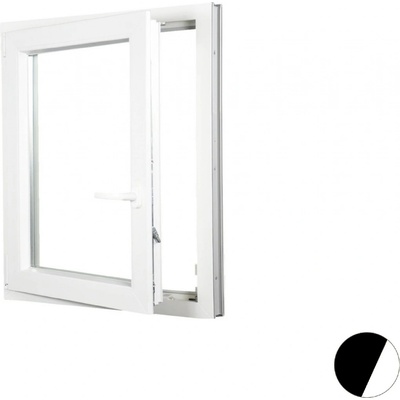 Aluplast plastové jednokřídlo 800 x 1500 mm Palisander/bílá, Levé, Trojsklo Ug= 0,7