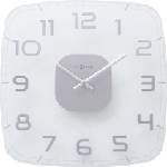 NeXtime Стенен часовник Classy Square бяло-сребристо (8816TR)