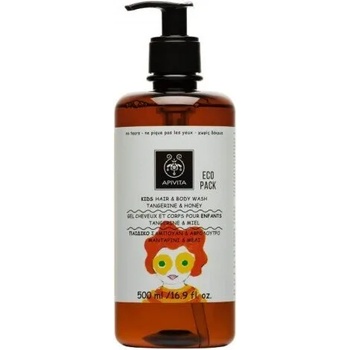 APIVITA Детски шампоан-душ гел 96% натурален , Мандарина и мед , Apivita Eco Pack Kids Hair & Body Wash Tangerine & Honey 500ml