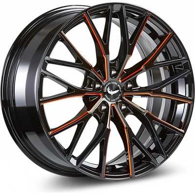 Barracuda Project THREE 10x20 5x112 ET18 gloss black flash orange