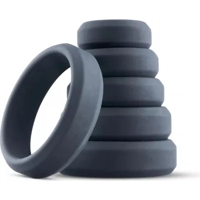 Boners Комплект 6 броя плоски пенис пръстена от силикон Boners