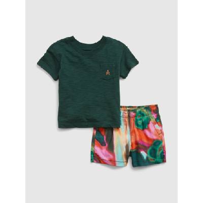 GAP Бебешки комплект тениска и къси панталони Brannan GAP GAP | Zelen | Момчешки | 50-62