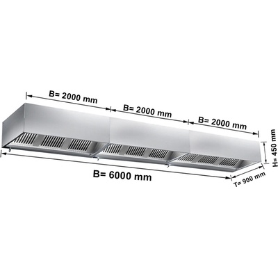 G.Gastro Digestoř 6,0 m - filtrem & svítidlem - D9782686