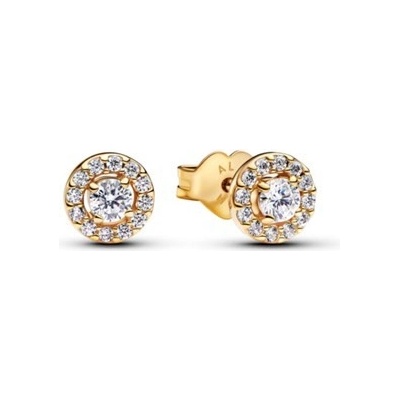 PANDORA Peckové náušnice Kulatá aureola s pavé 263019C01