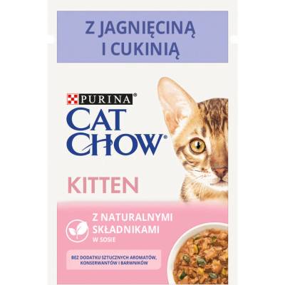 CAT CHOW Krmivo pro koťata s jehněčím masem a cuketou v omáčce 85 g