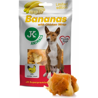 JK ANIMALS kuracie wrap s banánom mäsová maškrta 80 g