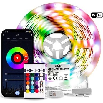 LED pás RGB 5 m Aga MR8002 diaľkový ovládač zdroj Bluetooth ,Wi-Fi
