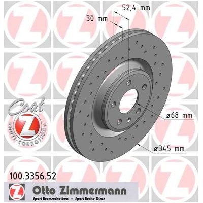 ZIMMERMANN Brzdový kotúč 100335652