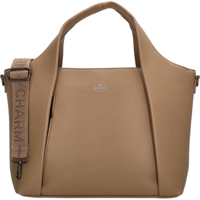 Charm London Prémiová kabelka z PU kože Mulberry Street 15 L taupe