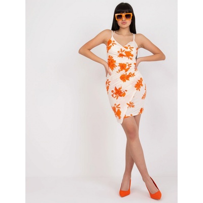 Mini šaty s oranžovými kvetmi DHJ-SK-15876.35 Orange