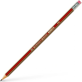 Faber-Castell Молив Dessin 2001, чернографитен, HB, с гума (1015100115)