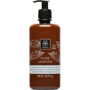 APIVITA Душ гел с етерични масла 87% натурални съставки , Жасмин , Apivita eco pack shower gel pure jasmine 500ml