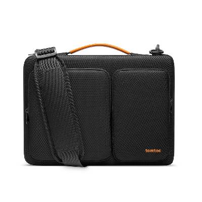 Tomtoc Defender Laptop Briefcase - текстилна чанта с дръжки и презрамка за MacBook Pro 16 и преносими компютри до 16 инча (черен)