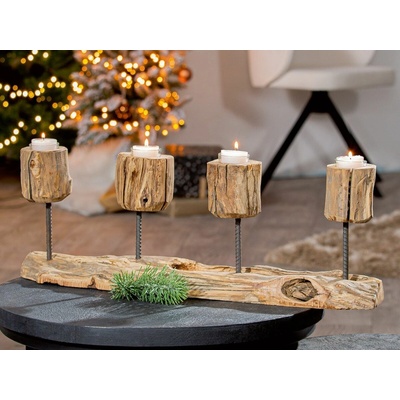 Gilde Adventní svícen dřevěný "Drifty"
