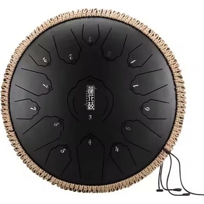 Profesional Tongue drum 12' 30cm 15 tónů D-dur černý s příslušenstvím