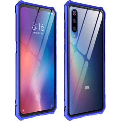 Pouzdro JustKing s kovovém rámečkem a tvrzeném sklem Xiaomi Mi 9 - modré