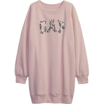 Gap Frch Fleece Logo dievčenské šaty ružová