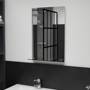 vidaXL Стенно огледало с рафт, 40x60 см, закалено стъкло (249438)