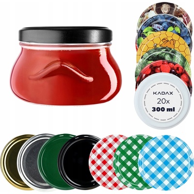 Kadax Skleněná zavařovací sklenice na zavařeniny se šroubovacím uzávěrem 100ks x 300ml
