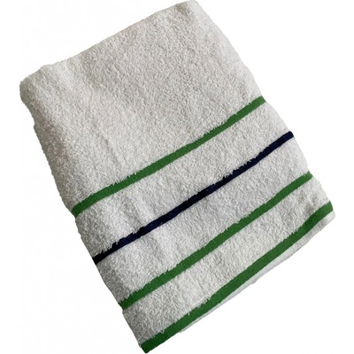 Top textil Osuška Pruhy tmavě zelené modrý 70 x 130 cm bílá