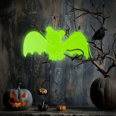 Family Halloweenska fosforeskujúca dekorácia netopier 20 × 10 cm