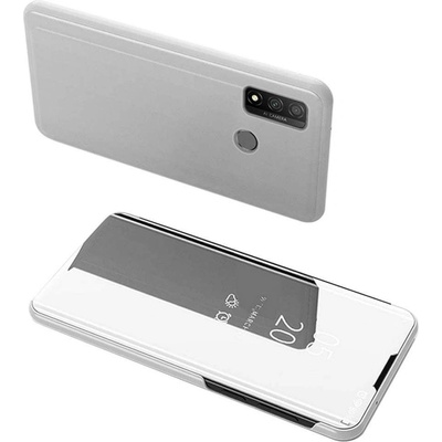 Púzdro MG Clear View knižkové Huawei P Smart 2020, strieborné