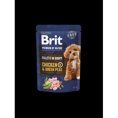 Brit Premium by Nature Adult Dog Fillets in Gravy Chicken & Green Peas 85 g