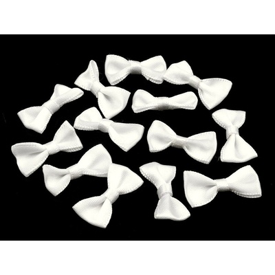 Svatební / prádlové mašličky 12x25 mm saténové - Off White (5 ks)