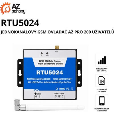 RTU5024 - GSM ovladač až pro 200 uživatelů
