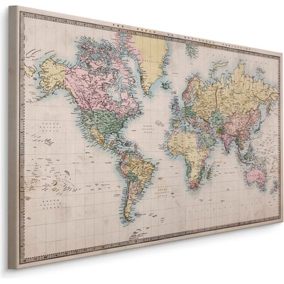 MyBestHome BOX Plátno Mapa Světa Ve Starém Stylu Varianta: 100x70