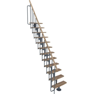 Minka STAIRS Přímé modulové schodiště Joker buk/šedá, 304,2 cm