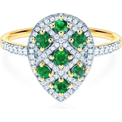 SAVICKI Пръстен: двуцветно злато. смарагди. диаманти