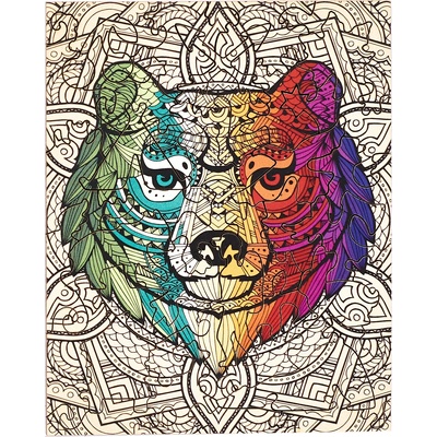 PIECEZZ Дървен пъзел Piecezz, 40 части - Мечка (P1392)