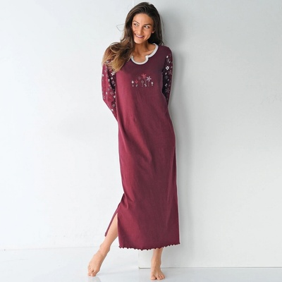 dlouhá košile s potiskem květin třešňová – Zboží Dáma