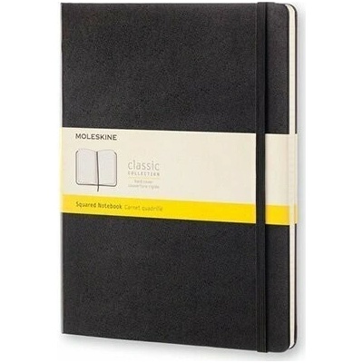 Zápisník Moleskine - tvrdé desky, XL, čtverečkovaný - černý