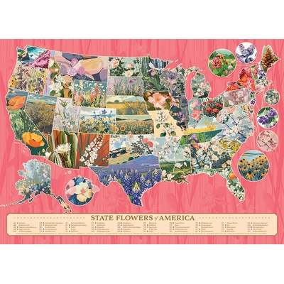 Cobble Hill - Puzzle State Flowers of America - 1 000 piese
