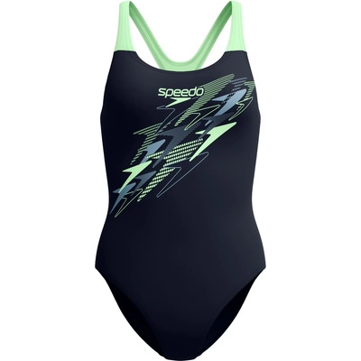 Speedo Дамски бански костюм Speedo Women's Medley Logo Medalist One Piece Swimsuit - Anthracite/Pale Clover - размер 42 (EU) (150-6093-0216)