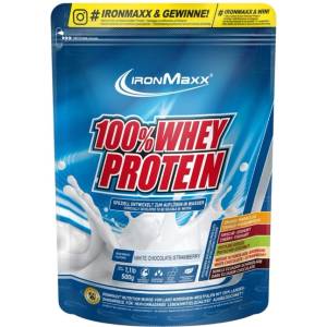 IronMaxx 100% Whey Protein [500 грама /ПЛИК/] Ягода с бял шоколад
