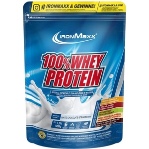 IronMaxx 100% Whey Protein [500 грама /ПЛИК/] Ягода с бял шоколад