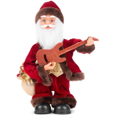MagicHome Vánoční dekorace Santa s kytarou 3xAAA 35 cm hrající