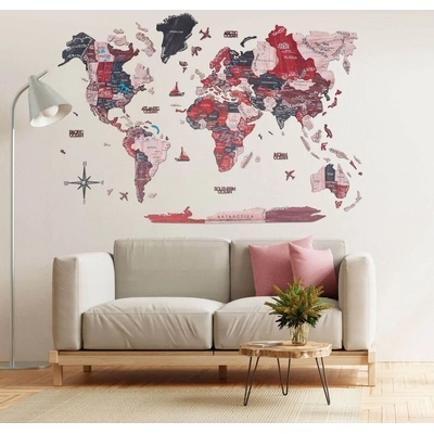 Enjoy the Wood 3D nástěnná dřevěná mapa World Map Cliff Prime L
