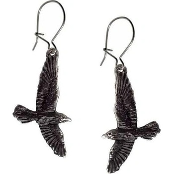 Alchemy Gothic Náušnice Black Raven E333