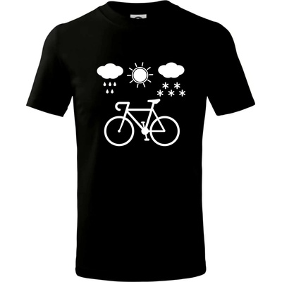 Cyklista za každého počasí tričko dětské bavlněné černá