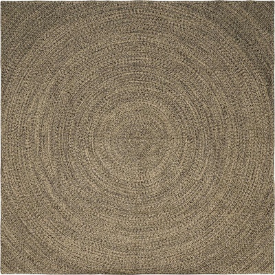 vidaXL Килим за площ Естествено и черно 240 x 240 cm юта (42010631)