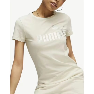 PUMA Classics Shiny Logo Tee Alpine Snow