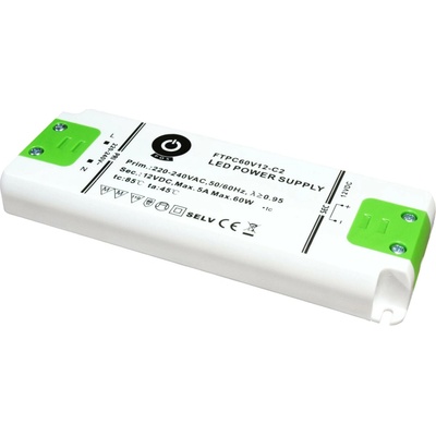 Zdroj POS LED driver FTPC-C2 12V DC plastový kompaktní - 60W