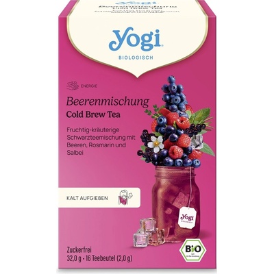 Yogi Tea Bio Cold Brew ľadový čaj s lesným ovocím a čiernym čajom 16 ks